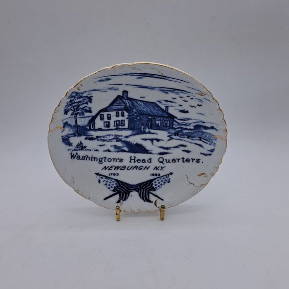 Antique Commemorative Plate -Washington's Headquarters by Mercer Pottery - Picture 3 of 11